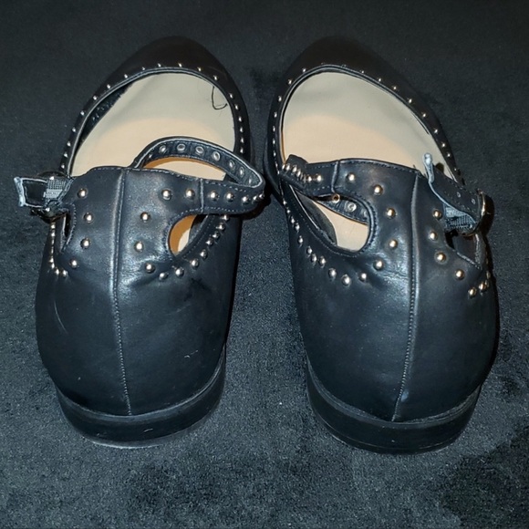 Super Cute Torrid Silver Studded Ankle Strap Flats sz 10 - Picture 8 of 9